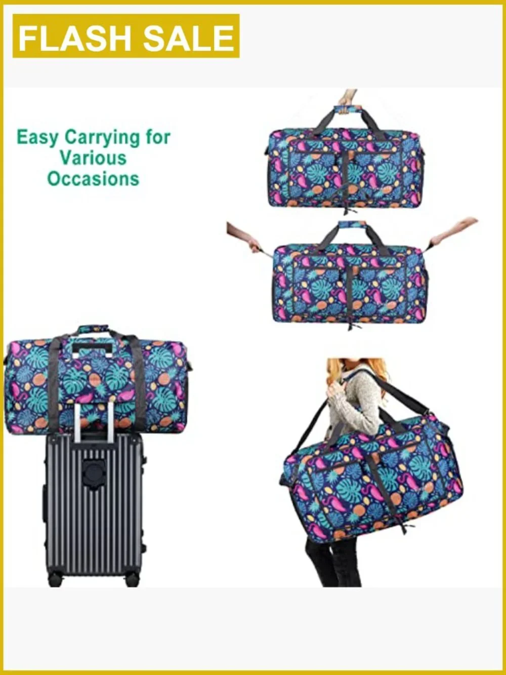 Large Foldable Waterproof Travel Duffel Bag Sports Gym Beach
